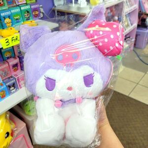 Brand New Sanrio Kuromi Pink Polka Dots Plushies Toy Doll 13"